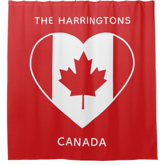 Canada Love custom text douchergordijn Douchegordijn (Voorkant)