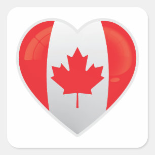 Canada Love Icon Vierkante Sticker