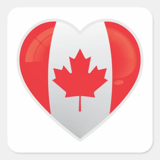 Canada Love Icon Vierkante Sticker (Voorkant)