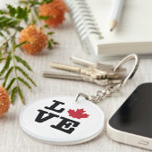 Canada Love Maple Leaf Acryllic Sleutelhanger (Voorkant Rechts)