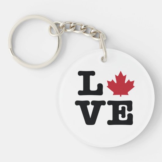 Canada Love Maple Leaf Acryllic Sleutelhanger (Voorkant)