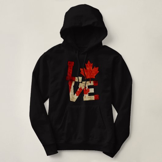 Canada Love Maple Leaf Patriotic Canadian Flag Hoodie (Design voorkant)