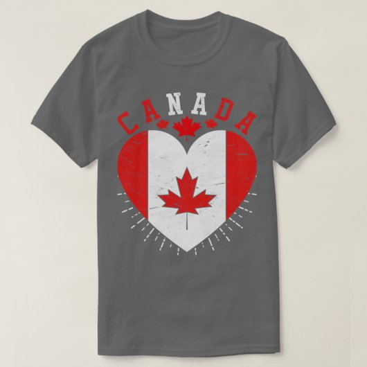 Canada Lover Maple Leaf Canadian Flag Heart Canada T-shirt (Design voorkant)