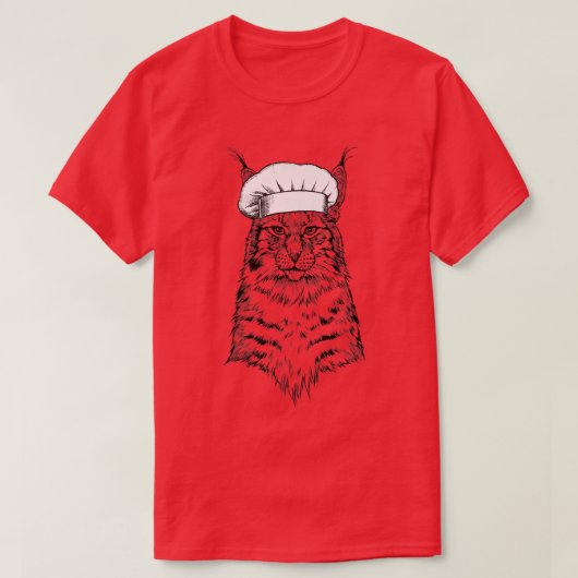 Canada Lyn Kat Chef Grappig Koken Koken T-shirt (Design voorkant)