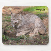 Canada Lynx Natuur Lover - aangepaste naam Muismat (Voorkant)