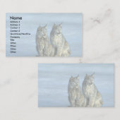 Canada lynx, winter, paar per ijskoude stroom visitekaartje (Voorkant / Achterkant)