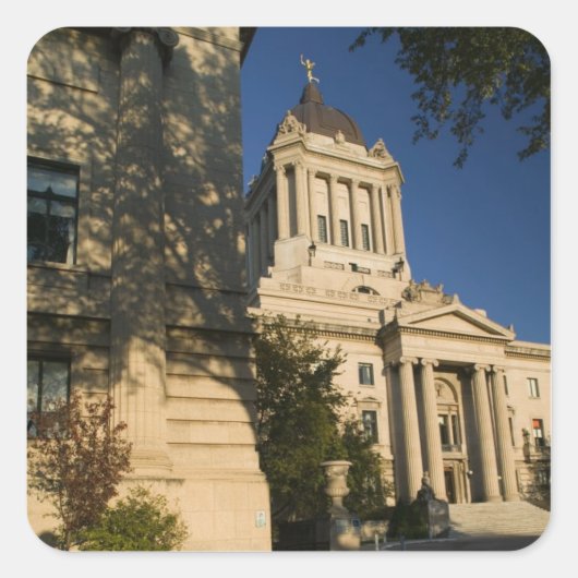 Canada, Manitoba, Winnipeg: Manitoba Legislative Vierkante Sticker (Voorkant)