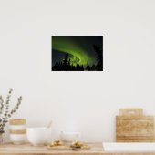 Canada, Manitoba. Zicht op aurora borealis en Poster (Keuken)