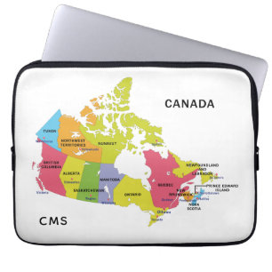 Canada Map aangepaste monogram laptophoezen Laptop Sleeve