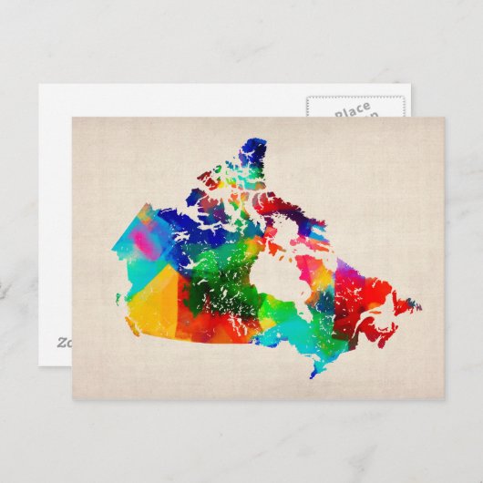Canada Map Briefkaart (Voorkant / Achterkant)