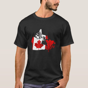 Canada  Map Canada Flag Canadian Roots Mapl T-shirt