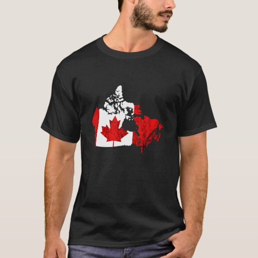 Canada  Map Canada Flag Canadian Roots Mapl T-shirt (Voorkant)