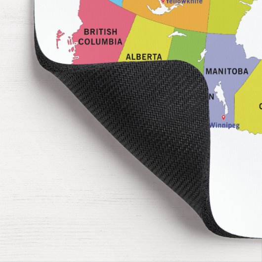 Canada Map custom monogram mousepad Muismat (Hoek)