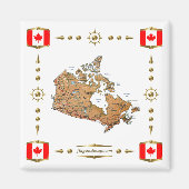 Canada Map + Flags Magnet (Voorkant)