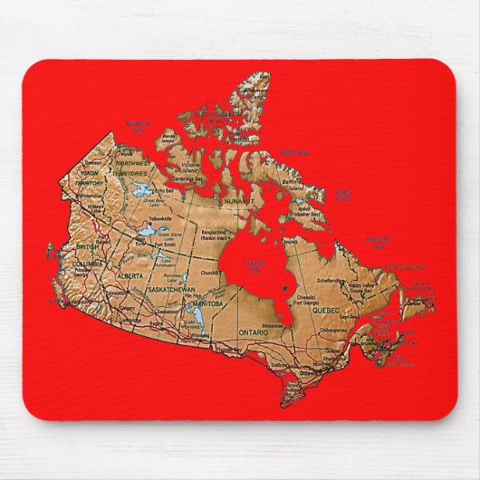 Canada Map Mousepad Muismat (Voorkant)