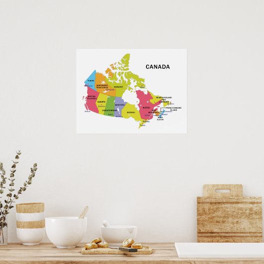 Canada Map poster (Keuken)