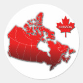 CANADA MAP RONDE STICKER (Voorkant)
