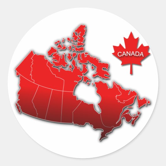 CANADA MAP RONDE STICKER (Voorkant)
