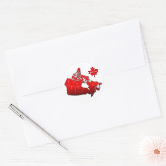 CANADA MAP RONDE STICKER (Envelop)