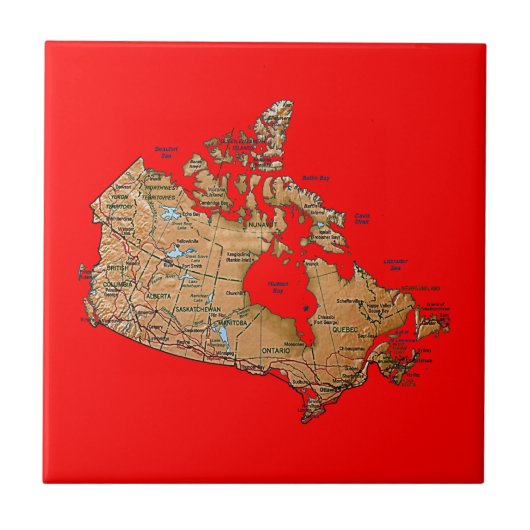 Canada Map Tile Tegeltje (Voorkant)