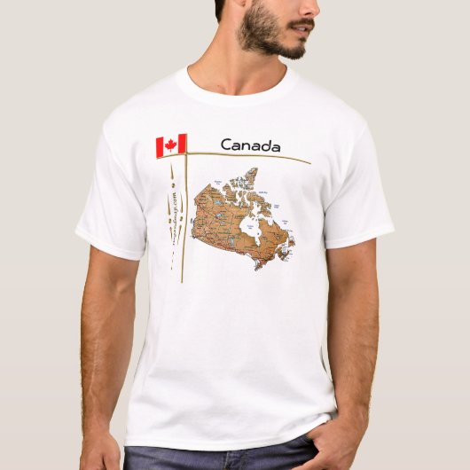 Canada Map + Vlag + Titel T-Shirt (Voorkant)