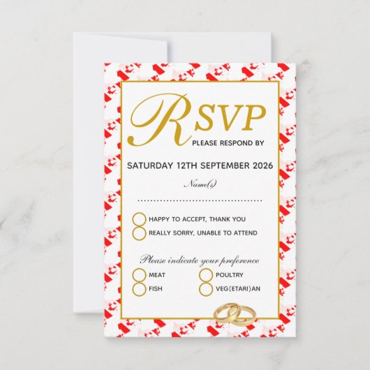 CANADA MAPLE Christelijk Wedding RSVP Response Kaa (Voorkant)