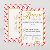 CANADA MAPLE Christelijk Wedding RSVP Response Kaa (Voorkant / Achterkant)