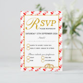 CANADA MAPLE Christelijk Wedding RSVP Response Kaa Kaartje (Staand voorkant)