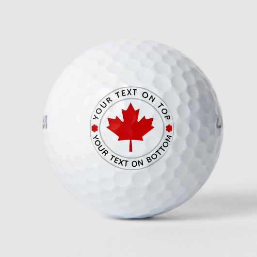 Canada Maple Leaf Aangepaste tekst Golfballen (Voorkant)