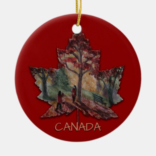 Canada Maple Leaf Art Ornamenten - Aangepast (Voorkant)