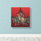 Canada Maple Leaf Art Prints - Canvas (Insitu (Houten vloer))