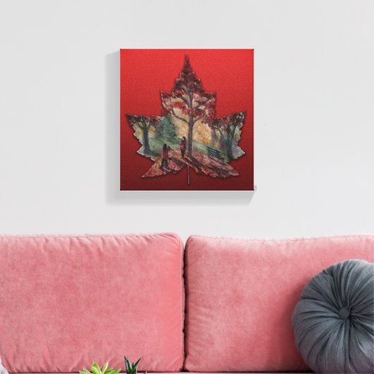 Canada Maple Leaf Art Prints - Canvas (Insitu (Woonkamer))