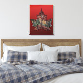 Canada Maple Leaf Art Prints - Canvas (Insitu (Slaapkamer))