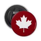 Canada Maple Leaf Bottle Open Magnet Button Flesopener (Voorkant)