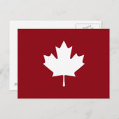 Canada Maple Leaf Briefkaart - Omgekeerde kleuren (Voorkant / Achterkant)