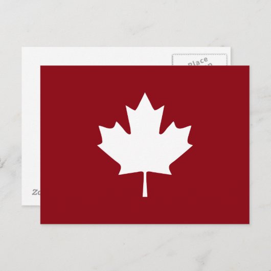 Canada Maple Leaf Briefkaart - Omgekeerde kleuren (Voorkant / Achterkant)