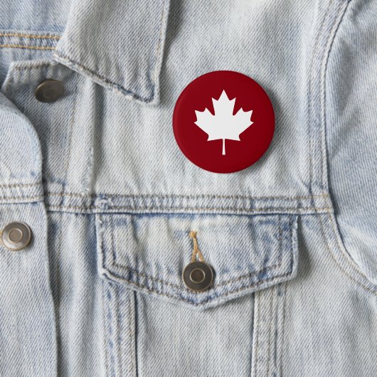 Canada Maple Leaf Button - Omgekeerde kleuren (In situ)