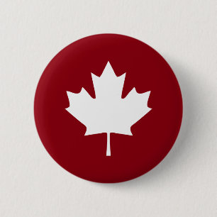 Canada Maple Leaf Button - Omgekeerde kleuren