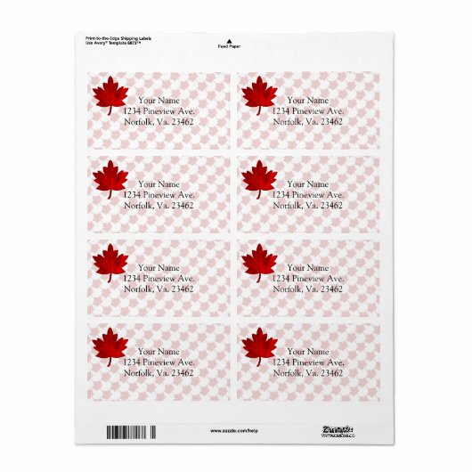 Canada-Maple Leaf by Shirley Taylor Etiket (Full Sheet)