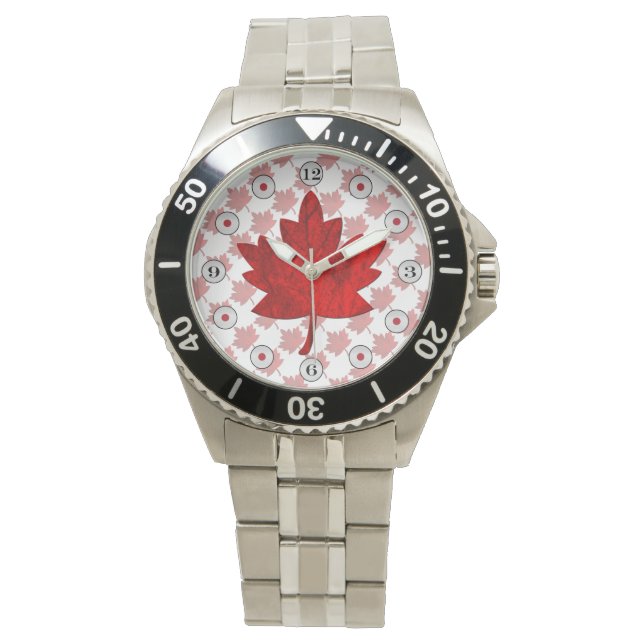 Canada-Maple Leaf by Shirley Taylor Horloge (Voorkant)