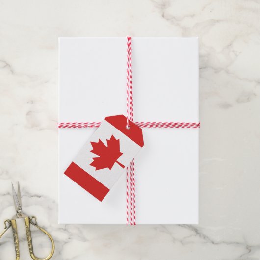 Canada Maple Leaf Cadeaulabel (Met Touw)