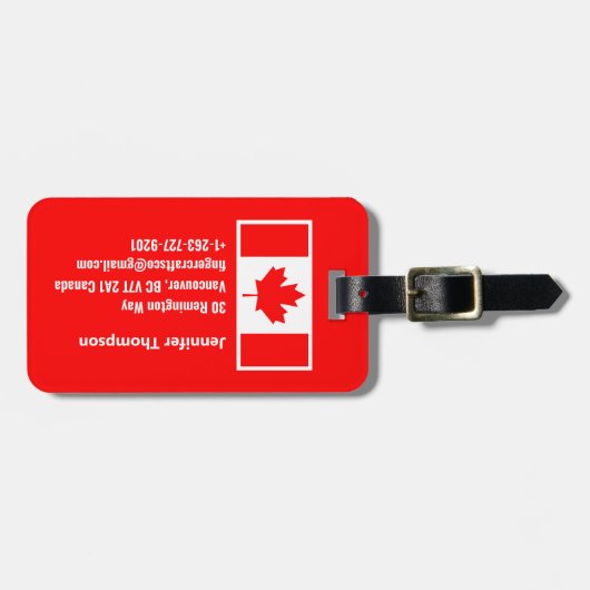 Canada Maple Leaf Canada Vlag Monogram Bagagelabel (Voorkant horizontaal)