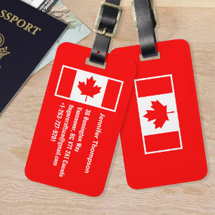 Canada Maple Leaf Canada Vlag Monogram Bagagelabel