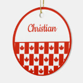 Canada Maple Leaf Canadian Flag Pattern Kerstmis Keramisch Ornament (Links)