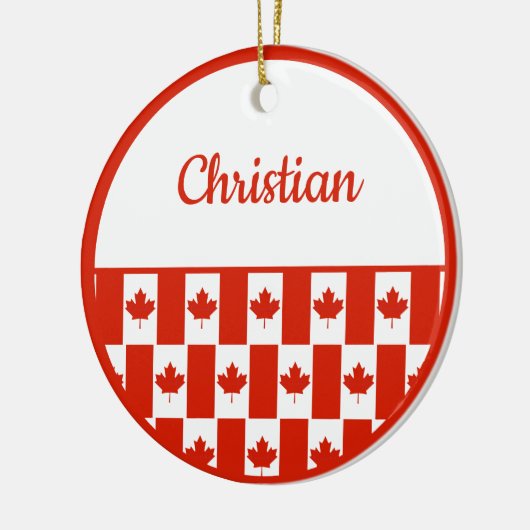 Canada Maple Leaf Canadian Flag Pattern Kerstmis Keramisch Ornament (Links)