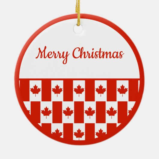 Canada Maple Leaf Canadian Flag Pattern Kerstmis Keramisch Ornament (Achterkant)