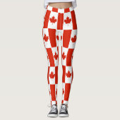 Canada Maple Leaf Canadian Flag Pattern Leggings (Voorkant)