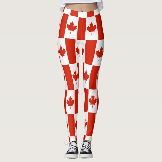 Canada Maple Leaf Canadian Flag Pattern Leggings (Voorkant)