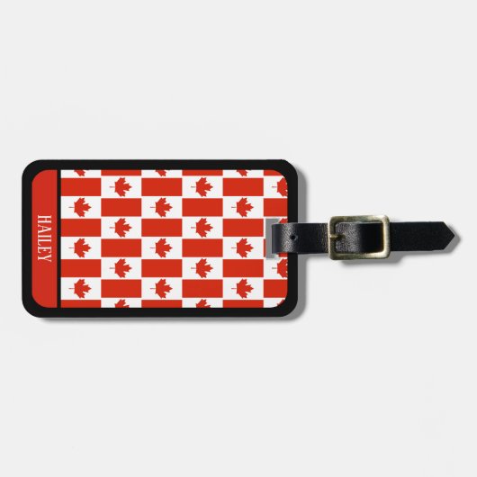 Canada Maple Leaf Canadian Flag Pattern Name Bagagelabel (Voorkant horizontaal)