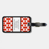 Canada Maple Leaf Canadian Flag Pattern Name Bagagelabel (Achterkant horizontaal)